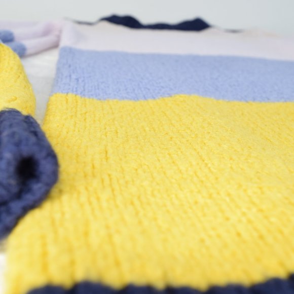 Treasure & Bond Color Block Stripe Oversized Womens Sweaters Pink Blue Yellow XS - Picture 9 of 12